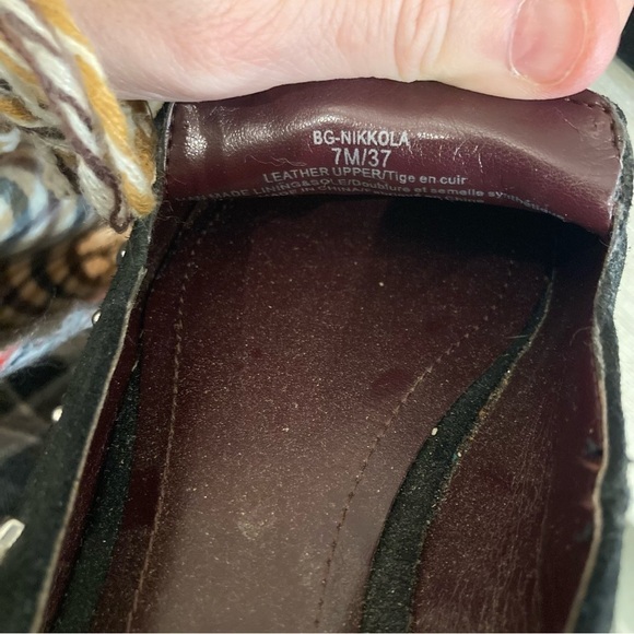 BCBGENERATION Sz 7  Nikkola Slip On Metal Studs Suede Slip On Pointy Toe Shoes - Picture 10 of 16